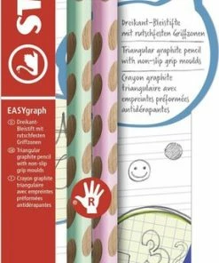 STABILO EASYgraph - Ergonomisch Grafietpotlood - Rechtshandig - Pastel Edition - Met Extra Dikke 3.15 Mm Kern - 2 Stuks Blister