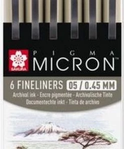 Sakura Pigma Micron 6 Kleuren Fineliners "Earth" - 05 - 0,45mm