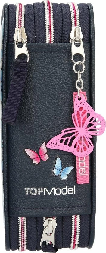 Topmodel Etui Butterfly 3-vaks Meisjes 13 X 20 Cm Donkerblauw 5 Topmodel Etui Butterfly 3-vaks Meisjes 13 X 20 Cm Donkerblauw - Afbeelding 5