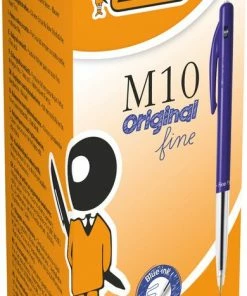 BIC M10 Original Intrekbare Balpennen - Blauwe Inkt - Doos Van 50 Stuks - Fijne Punt 0.8 Mm