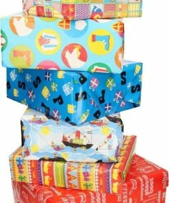 Merkloos 5 X Rollen Sinterklaas Kadopapier - Inpakpapier - Inpakpapierverjaardag - Cadeaupapier - Inpakpapier Kinderen - Inpakpapier Sint - Sinterklaas Decoratie