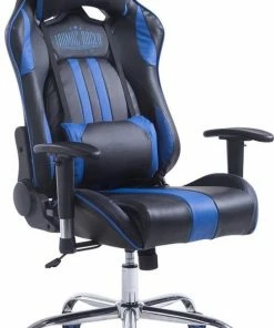 CLP Limit Xl Bureaustoel - Kunstleer Zwart/blauw Zonder Voetensteun