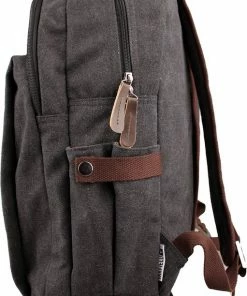 Yakfield - Rugzak - 20 Liter – Casual Model - Kado - Heren - Geschikt Voor Laptop - Handbagage- Schooltas - Zwart Antraciet Grijs- Vintage Canvas Katoen – Heren En Dames - 44 X 30 X 15 Cm - Pukkel -Parker Shop 511x840