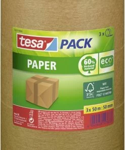 Tesa PAPER 55337-00002-01 Pakband Tesapack EcoLogo Bruin (l X B) 50 M X 50 Mm 3 Stuk(s) 9 Tesa PAPER 55337-00002-01 Pakband Tesapack EcoLogo Bruin (l X B) 50 M X 50 Mm 3 Stuk(s) -Parker Shop 522x840