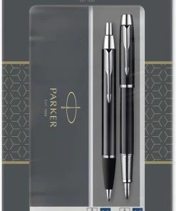 Parker IM Duo Geschenkset Met Balpen En Vulpen | Glanzend Zwart Met Chromen Afwerking | Inktnavulling En Inktpatroon Met Blauwe Inkt | Geschenkverpakking -Parker Shop 527x840 4
