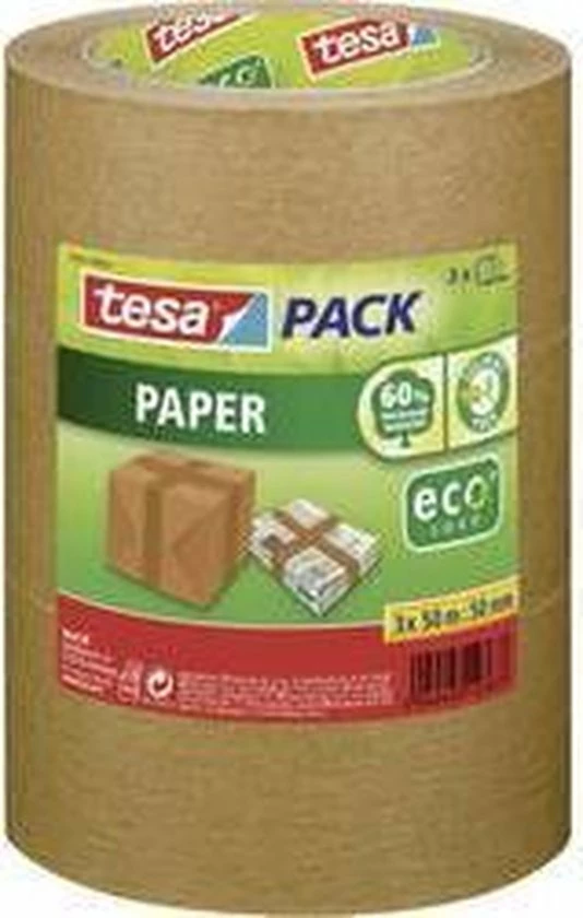 Tesa PAPER 55337-00002-01 Pakband Tesapack EcoLogo Bruin (l X B) 50 M X 50 Mm 3 Stuk(s) 5 Tesa PAPER 55337-00002-01 Pakband Tesapack EcoLogo Bruin (l X B) 50 M X 50 Mm 3 Stuk(s) - Afbeelding 5