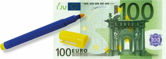 Merkloos Valsgeld Detectiepen - Euro Quick 1 Merkloos Valsgeld Detectiepen - Euro Quick