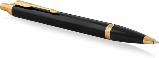 Parker IM Balpen | Zwarte Lak Met Gouden Afwerking | Medium Punt Blauwe Inkt 2 Parker IM Balpen | Zwarte Lak Met Gouden Afwerking | Medium Punt Blauwe Inkt - Afbeelding 2