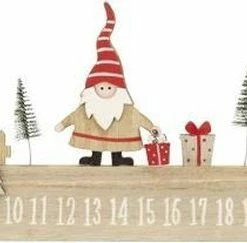 Merkloos Adventkalender - Hout - Kerst - Kabouter - Aftelkalender - Kerstversiering