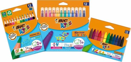 BIC Kids Kleurset Voor Kinderen Vanaf 5 Jaar - Kleurpotloden - Kleurstiften En Krijtjes - Pak Van 36 Stuks 1 BIC Kids Kleurset Voor Kinderen Vanaf 5 Jaar - Kleurpotloden - Kleurstiften En Krijtjes - Pak Van 36 Stuks