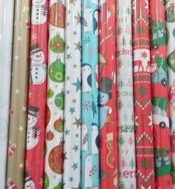 Merkloos Kerstgeschenkpapier - 5 Rollen - 70cm X 200cm - Verschillende Design -Parker Shop 550x267 6