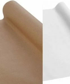 Enper Bruin En Wit Cadeaupapier Pakpapier Inpakpapier - 70 Cm X 5 Meter Per Rol - 2 Rollen