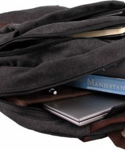 Yakfield - Rugzak - 20 Liter – Casual Model - Kado - Heren - Geschikt Voor Laptop - Handbagage- Schooltas - Zwart Antraciet Grijs- Vintage Canvas Katoen – Heren En Dames - 44 X 30 X 15 Cm - Pukkel -Parker Shop 550x334 1