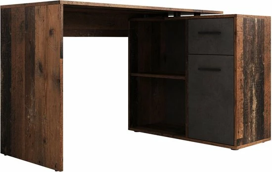 Meubella - Bureau Anderson - Eiken - Grijs 2 Meubella - Bureau Anderson - Eiken - Grijs - Afbeelding 2