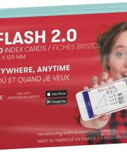 Oxford Flash 2.0 - Flashcards - Gelijnd - A7 - Mint Groene Rand - 80 Stuks
