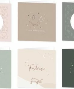 Maan Amsterdam Wenskaarten Kerst - Eclipse - Set Van 6 Gevouwen Kerstkaarten - Inclusief Enveloppen