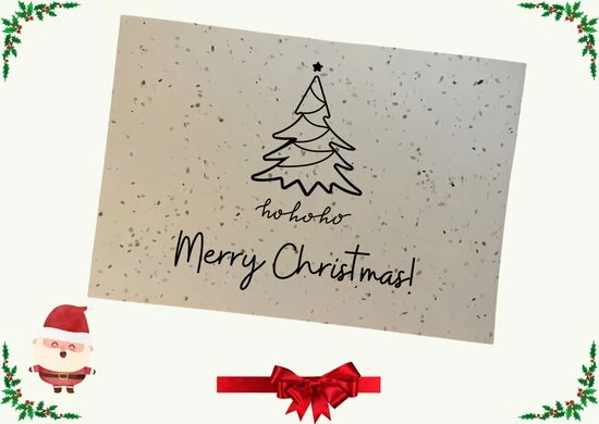 Groeikaartje Kerstkaart Met Enveloppen - 6 Stuks - Bloeikaart Met Zaadjes - Luxe Kerstkaart Van Groeipapier 4 Groeikaartje Kerstkaart Met Enveloppen - 6 Stuks - Bloeikaart Met Zaadjes - Luxe Kerstkaart Van Groeipapier - Afbeelding 4