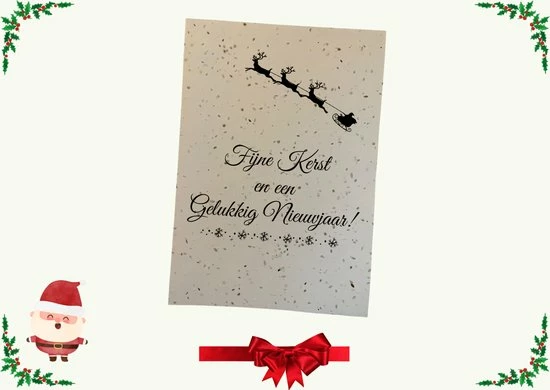 Groeikaartje Kerstkaart Met Enveloppen - 6 Stuks - Bloeikaart Met Zaadjes - Luxe Kerstkaart Van Groeipapier 5 Groeikaartje Kerstkaart Met Enveloppen - 6 Stuks - Bloeikaart Met Zaadjes - Luxe Kerstkaart Van Groeipapier - Afbeelding 5