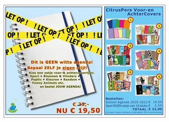 CitrusPers Cover Setje Nr.2 - Bloemen & Vlinders - Voor LOS Bij Te Bestellen Schoolagenda A5 3 CitrusPers Cover Setje Nr.2 - Bloemen & Vlinders - Voor LOS Bij Te Bestellen Schoolagenda A5 - Afbeelding 3