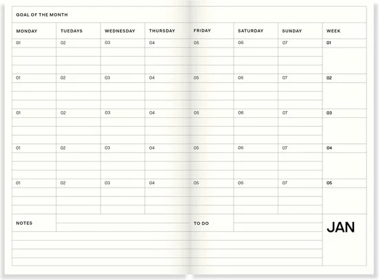 A-Journal - Fabrique A La Carte Agenda 2023 - Streepjes - 13 X 21 Cm (A5) 3 A-Journal - Fabrique A La Carte Agenda 2023 - Streepjes - 13 X 21 Cm (A5) - Afbeelding 3