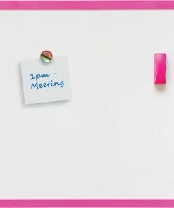 Nobo Klein Magnetisch Whiteboard/Memobord Voor Aan De Muur - Inclusief Whiteboard Marker, Magneten En Wisser - 58.5 X 43 Cm - Roze