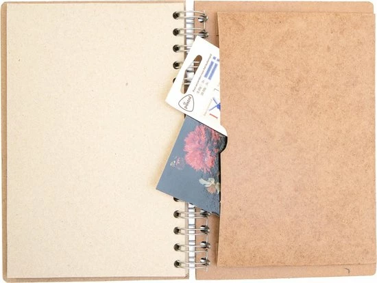 KOMONI - Duurzaam Houten Schetsboek - Gerecycled Papier - Navulbaar - A5 - Blanco - Zwarte Wolf 6 KOMONI - Duurzaam Houten Schetsboek - Gerecycled Papier - Navulbaar - A5 - Blanco - Zwarte Wolf - Afbeelding 6