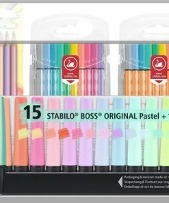 Pastel Set STABILO Met Markeerstiften, Viltstiften, Fineliners En Grafietpotloden