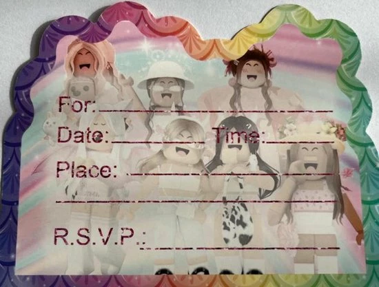 Merkloos 10x Roblox Uitnodigingen - Roblox - Noob - Kinderfeestje - Uitnodigingen - Verjaardag - Jarig - Adopt Me - Roze - Meisje - Roblox Feestje - Roblox Uitnodigingen - Roblox Feestje - Roblox Kaart - Roblox Verjaardag Decoratie - Roblox Uitnodiging 2 Merkloos 10x Roblox Uitnodigingen - Roblox - Noob - Kinderfeestje - Uitnodigingen - Verjaardag - Jarig - Adopt Me - Roze - Meisje - Roblox Feestje - Roblox Uitnodigingen - Roblox Feestje - Roblox Kaart - Roblox Verjaardag Decoratie - Roblox Uitnodiging - Afbeelding 2