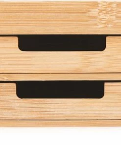Navaris Bamboe Bureau-organizer 2 Lades - Desk Organizer Bamboe Klein - Pennenbak Met Lades - Opbergen Van Bureau-accessoires En Make-up -Parker Shop 550x421 2