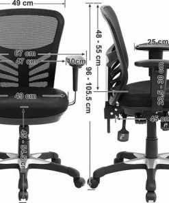 Songmics Magnifique Comfort Miller Bureaustoel - Mesh - Zwart - Ergonomisch -Parker Shop 550x425 1