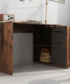 Meubella - Bureau Anderson - Eiken - Grijs