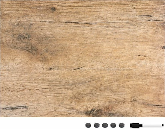 Navaris Magnetisch Bord In Houtlook - Magneetbord Om Op Te Schrijven - Memobord Voor Aan De Muur 90 X 60 Cm - Inclusief Magneten En Marker 5 Navaris Magnetisch Bord In Houtlook - Magneetbord Om Op Te Schrijven - Memobord Voor Aan De Muur 90 X 60 Cm - Inclusief Magneten En Marker - Afbeelding 5