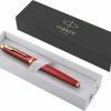 Parker IM Premium Vulpen | Red Met Gouden Detail | Medium Penpunt Met Blauwe Inkt Navulling | Geschenkdoos