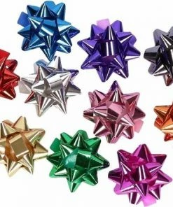 Merkloos Metallic Gekleurde Cadeau Strikjes 30 Stuks - Decoratie Strikjes - Cadeau Versiering