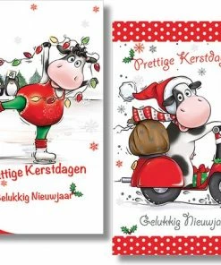 MGPcards 20 Kerstkaarten - Folie - Witte Envelop - 10,5 X 16 Cm - 2 Motieven