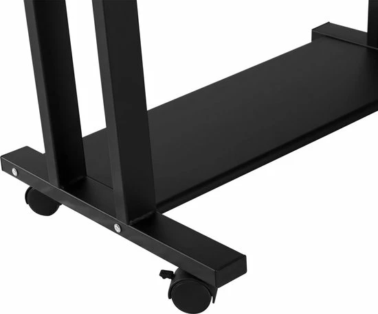 HOMCOM Op Wielen Bureau Computertafel Bureau Werktafel Met Glazen Aflegvlak Zwart 920-015 5 HOMCOM Op Wielen Bureau Computertafel Bureau Werktafel Met Glazen Aflegvlak Zwart 920-015 - Afbeelding 5