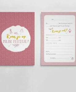 Maan Amsterdam Uitnodigingen Kinderfeestje - Roze - Meisje - Set Van 10 Inclusief Enveloppen - A6 -Parker Shop 550x472 3