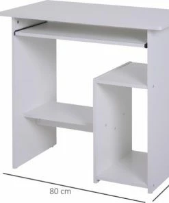 Merkloos Compact Bureau - Schrijftafel - Computerbureau - Bureautafel - 80 X 45 X 75 Cm - Wit -Parker Shop 550x494 3