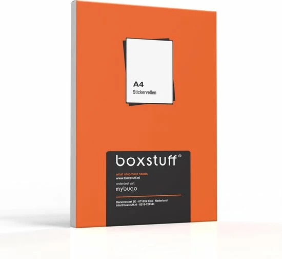 Boxstuff A4 Stickervellen - Ordner Etiketten Stickers - Geschikt Inktjet En Laser Printers - 6 Per Vel - 210x49,4MM 5 Boxstuff A4 Stickervellen - Ordner Etiketten Stickers - Geschikt Inktjet En Laser Printers - 6 Per Vel - 210x49,4MM - Afbeelding 5