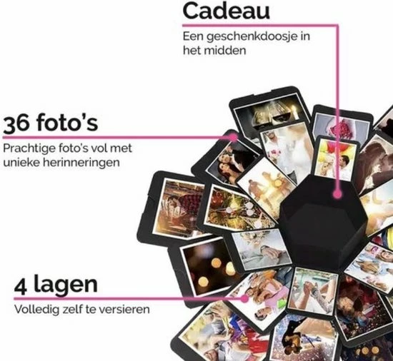 Merkloos Explosion Box – Fotobox – Unieke Geschenkdoos – Liefdes Cadeau Voor Man En Vrouw - Cadeau Voor Hem - Cadeau Voor Haar - Liefde Cadeau 3 Merkloos Explosion Box – Fotobox – Unieke Geschenkdoos – Liefdes Cadeau Voor Man En Vrouw - Cadeau Voor Hem - Cadeau Voor Haar - Liefde Cadeau - Afbeelding 3