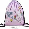 MINIIYOU Unicorn Gymtasje - Sport Tasje Paars - 33x39 Cm | Gymtasje Met Rijgkoord | Gymzakje Verstelbaar In Maat | Leeftijd: 4 T/m 12 Jaar