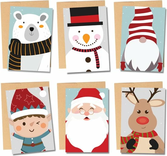 Partizzle® Partizzle 36x Schattige Kerstkaarten Met Enveloppen Set - Leuke Wenskaarten Versturen - Ansichtkaarten Kerst 2022 - 15x10 Cm 1 Partizzle® Partizzle 36x Schattige Kerstkaarten Met Enveloppen Set - Leuke Wenskaarten Versturen - Ansichtkaarten Kerst 2022 - 15x10 Cm
