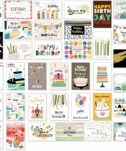 SUNMOOL Wenskaarten - Happy Birthday - Verjaardag - 10x15cm - Gevouwen Kaarten Met Enveloppen - 36 Stuks