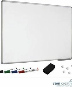 Sam Creative Whiteboard Classic Series 60x120 + Starter Kit | Magnetisch Whiteboard | Whiteboard Met Starter Kit