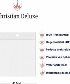 Christian Deluxe Gripzakjes - Verpakkingszakjes 40 X 40 Mm - 100 Stuks Transparant - Hersluitbare Zakjes - Grip / Druksluiting / Sealzakjes / Zip-Lock Zakjes -Parker Shop 550x528