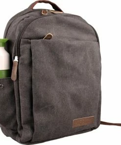 Yakfield - Rugzak - 20 Liter – Casual Model - Kado - Heren - Geschikt Voor Laptop - Handbagage- Schooltas - Zwart Antraciet Grijs- Vintage Canvas Katoen – Heren En Dames - 44 X 30 X 15 Cm - Pukkel -Parker Shop 550x533 4