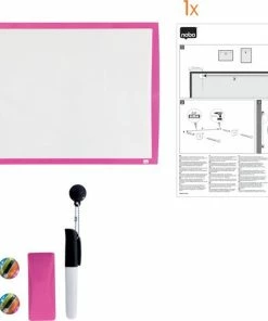 Nobo Klein Magnetisch Whiteboard/Memobord Voor Aan De Muur - Inclusief Whiteboard Marker, Magneten En Wisser - 58.5 X 43 Cm - Roze -Parker Shop 550x534 3
