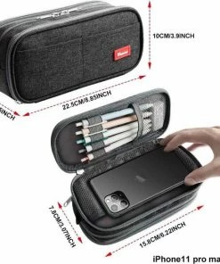 Etui Grote Potlood Case Grote Capaciteit Potlood Tas Draagbare Kantoor Kantoorartikelen Make-up Tas Schoolbenodigdheden Geschikt Voor Midden Middelbare School College Studenten Meisjes Jongens Tiener Opslag Organizer Geschenken (Zwart) -Parker Shop 550x540 1