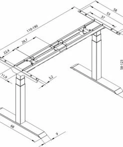Tectake Elektrisch Tafelframe Denis - Zwart - 402997 - 180x68x123 Cm - Zit-sta Bureau -Parker Shop 550x540 4
