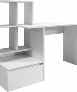 Meubella - Bureau Pierre 2 - Wit - 145 Cm -Parker Shop 550x541